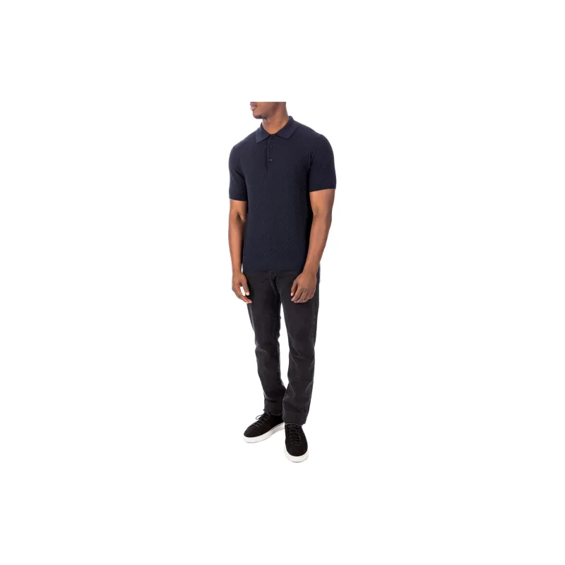 Brioni Woven Pattern Knitted Polo Shirt-3