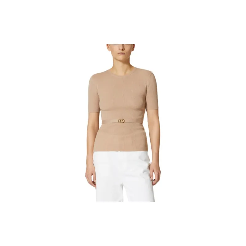 Valentino Logo Plaque Short Sleeved Jumper-5