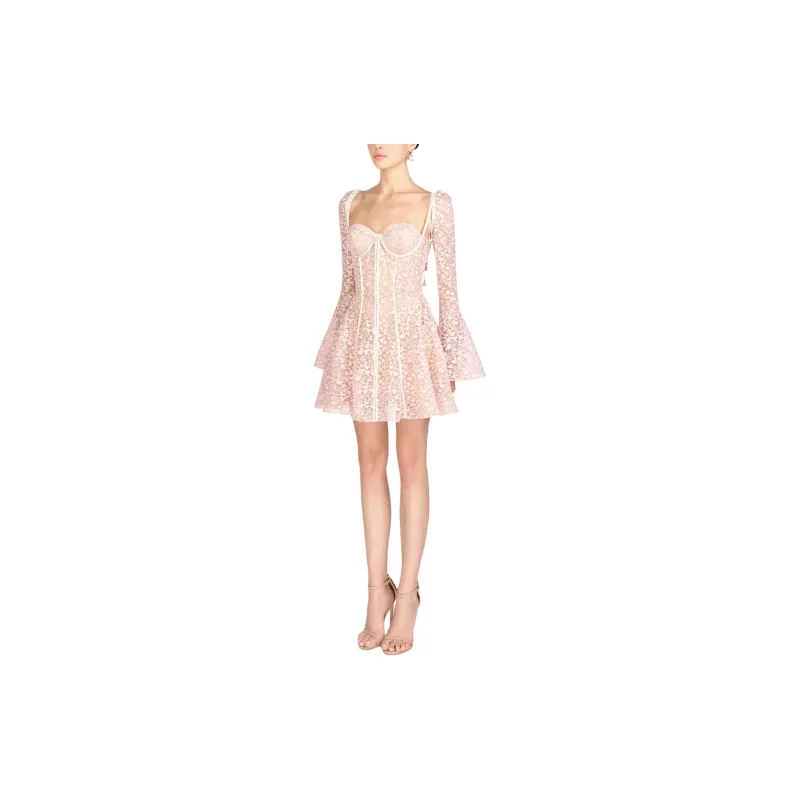 MONTSAND SS24 Jaliyah Dress Long-Sleeved Dresses Women's Pink-3