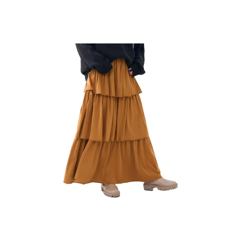 FREAK'S STORE Casual Long Skirt Women's Camel-5