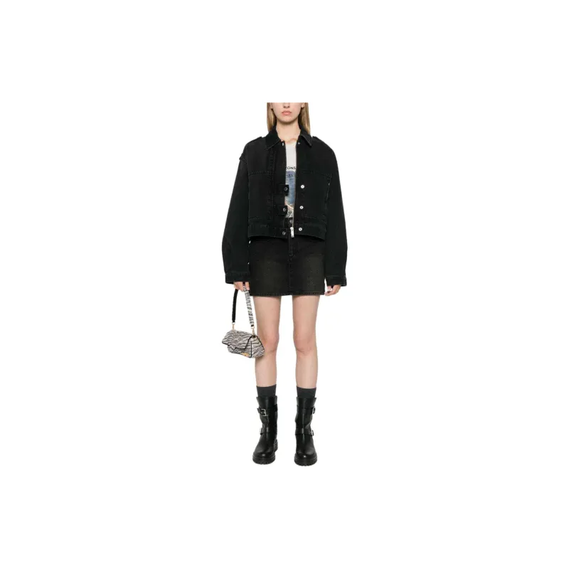 ISABEL MARANT ETOILE Stessy Logo Patch Denim Skirt-1
