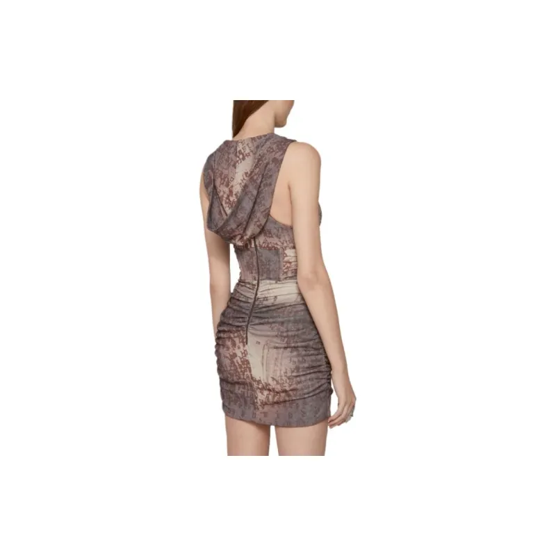 Misbhv Typewriter Sleeveless Hooded Mini Dress-3