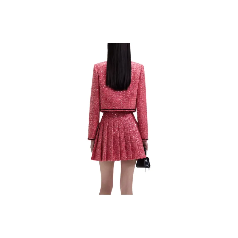 Self portrait Jackets Coats Women's Burgundy-2