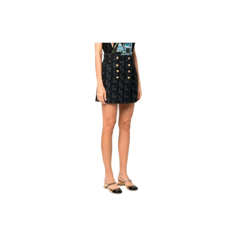 GUCCI Double-breasted Tweed Miniskirt-3
