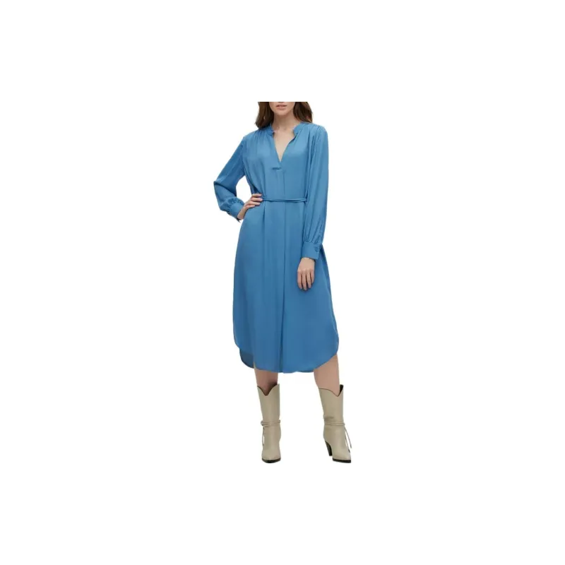 HUGO BOSS Long-Sleeved Dresses Women's Blue-2