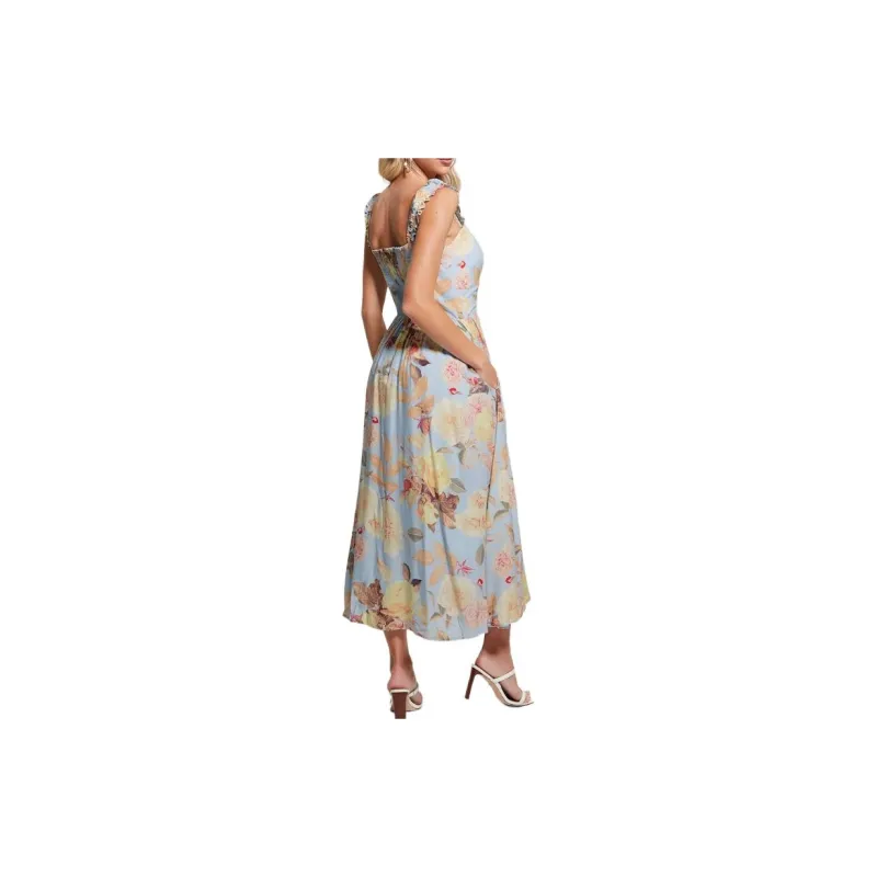 GUESS Susanna Midi Dress Sleeveless Dress Women's Multicolor-2