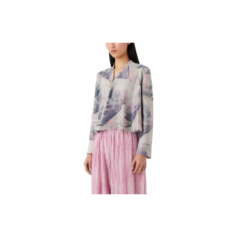 EMPORIO ARMANI SS23 Leather Jacket Women's Multicolor-1