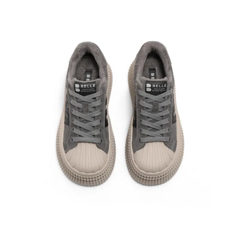 BELLE Anti Slip And Wear Resistant Lightweight Height Increasing Low Top Skateboard Shoes Women's-23