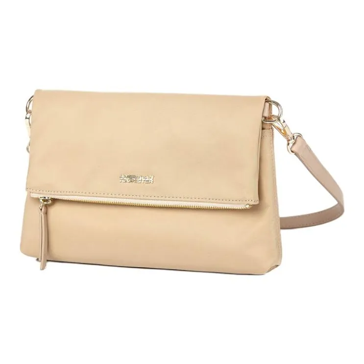 AMERICAN TOURISTER Nylon Shoulder Bag, Crossbody Bag Women's Beige-1
