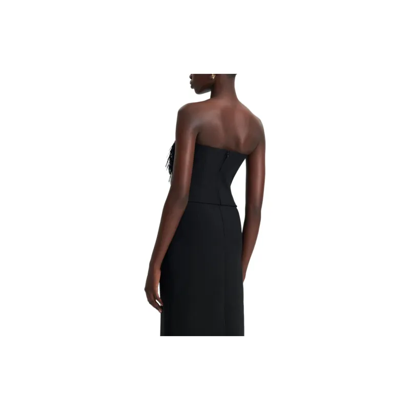 SCANLAN THEODORE Cady Tinsel Bustier Strapless Top Women's BLACK/Black-2