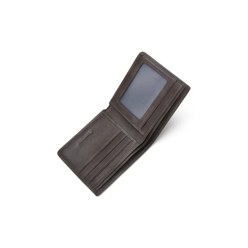 NAVIGARE Top Grain Cow Leather Wallet Card Holder Money Clip Regular Men's Black/Coffee-3