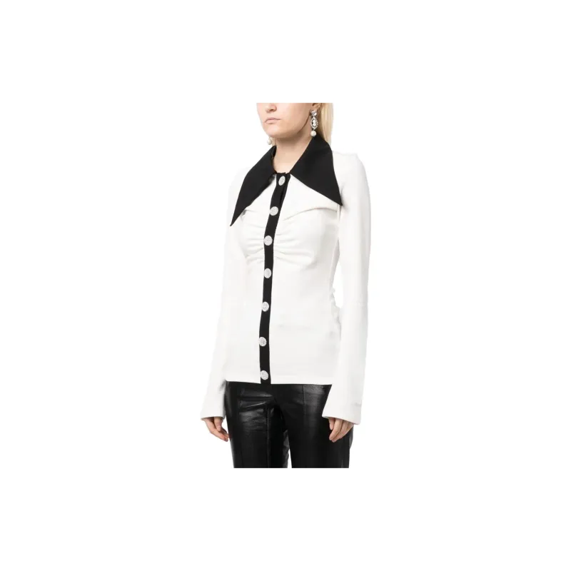 BALMAIN Rhinestone button Long sleeve Shirt-3