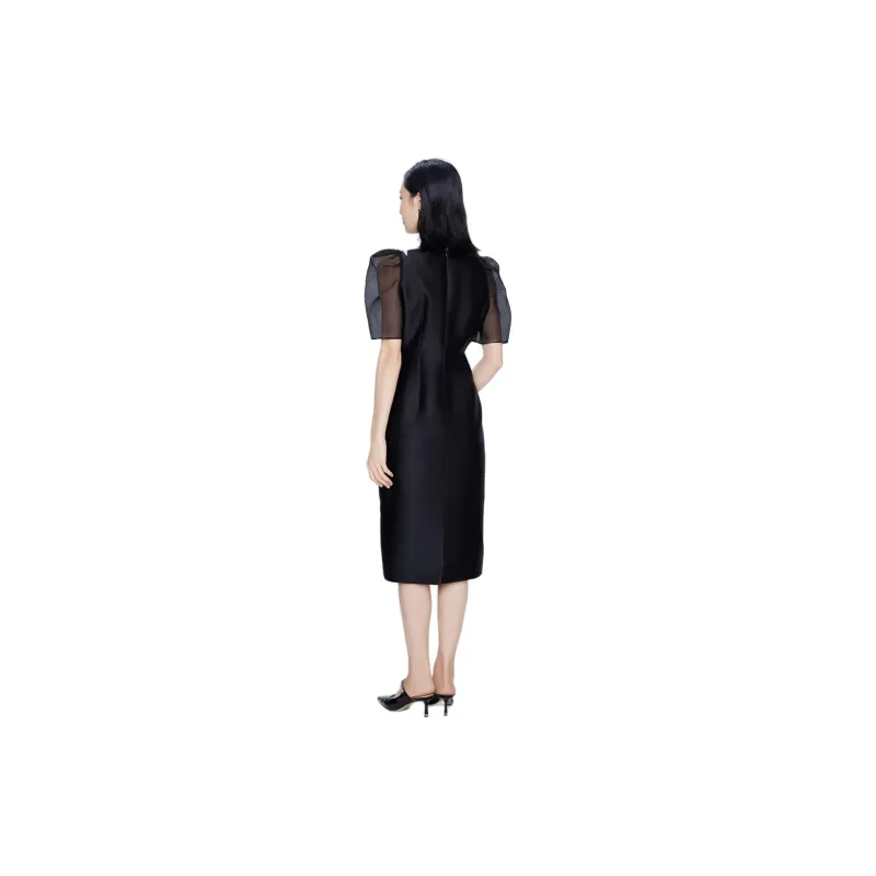 BBLLUUEE Short Sleeved Dress Women's Ink Black-2