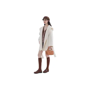DEAR DEER PUFF Coats Women's White