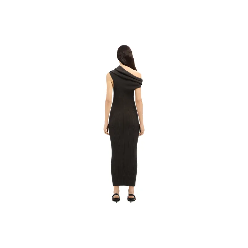 COURREGES Twist Rib Knit Long Dress-2
