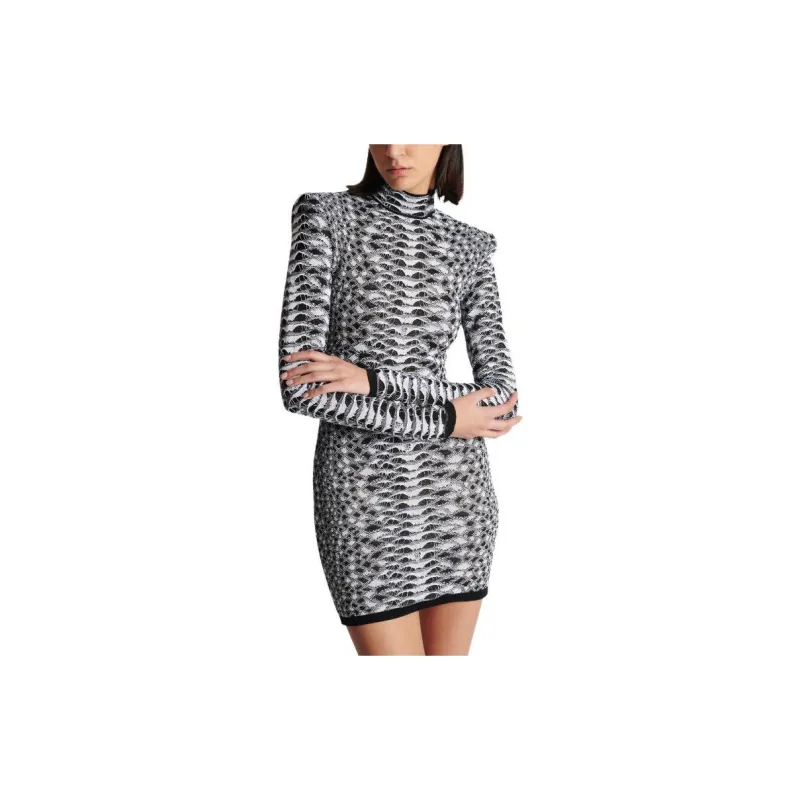 BALMAIN Python jacquard Knitted Minidress-5