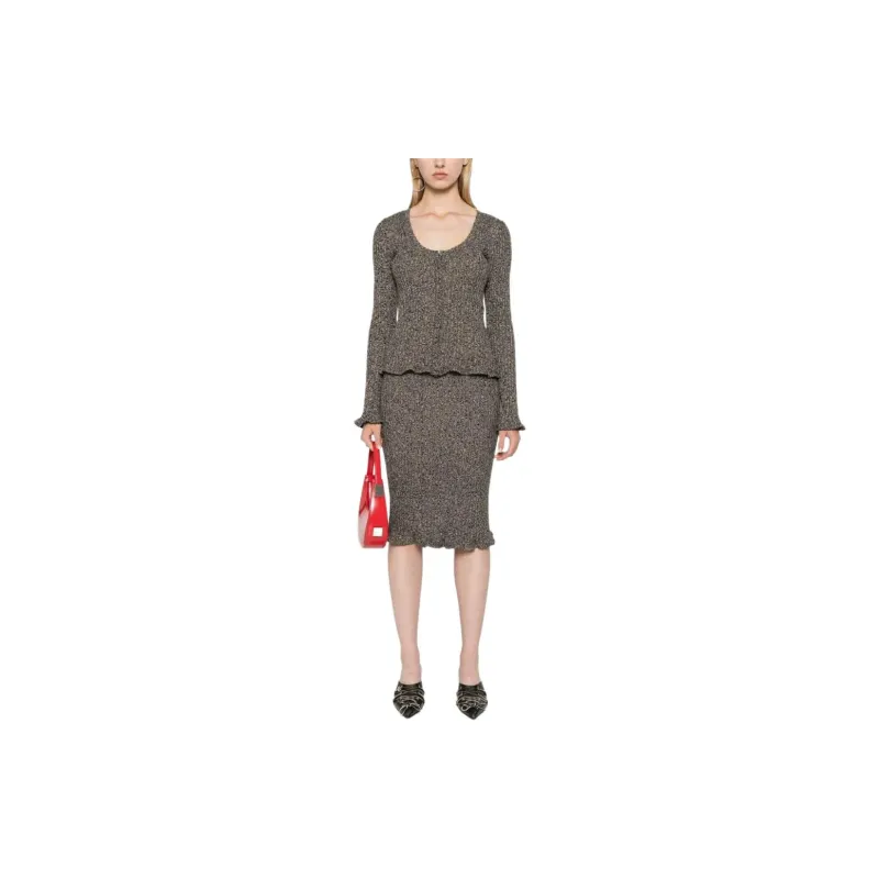 Blumarine Ribbed Knit Peplum Sweater-1
