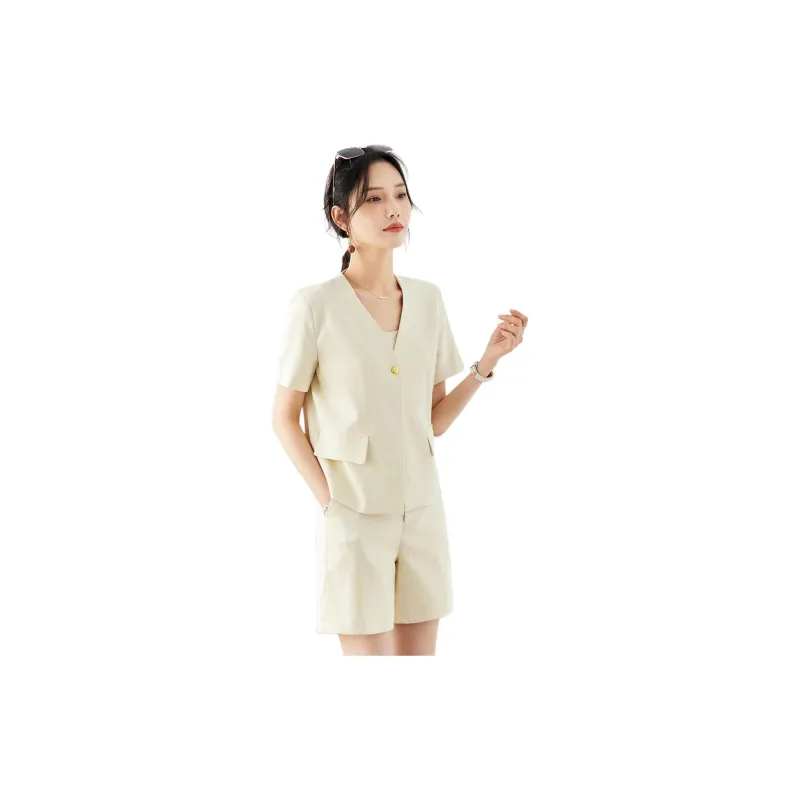 TERRE BLEUE Casual Suit Women's Cheese White-1