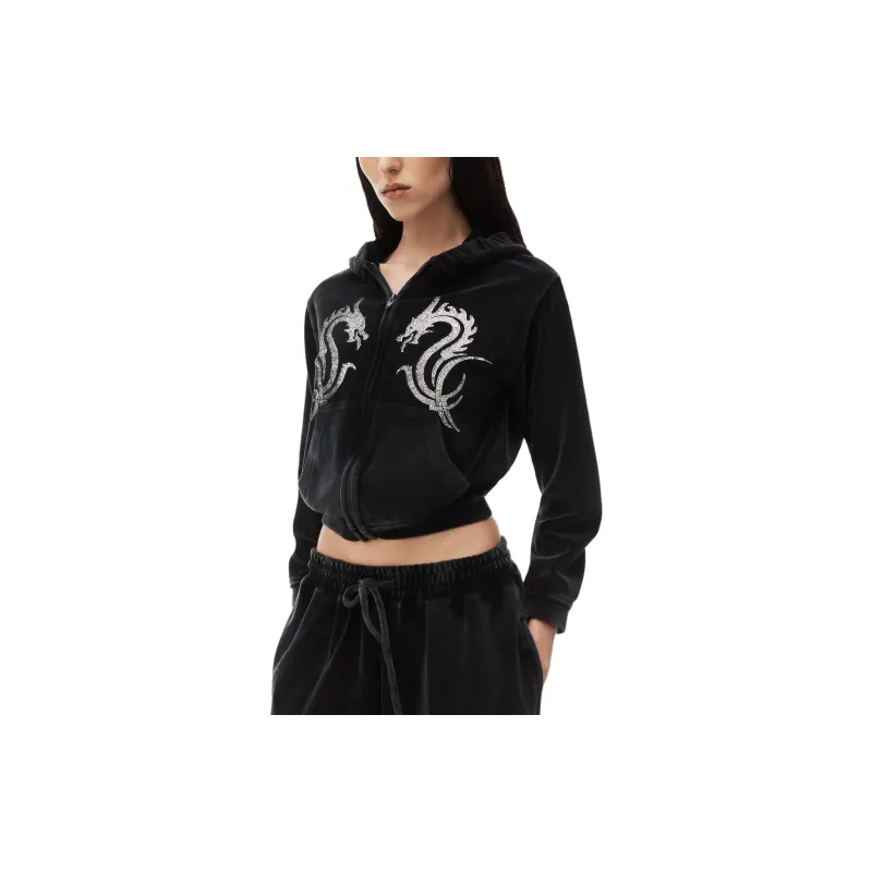 Alexander Wang Crystal embellished Zip up Hoodie-2