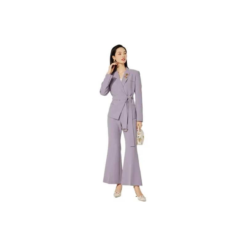 BBLLUUEE Casual Pants Women's Fragrant Purple-1