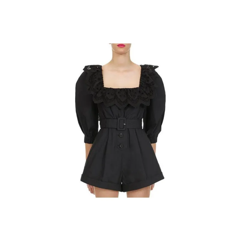 Self-portrait One-piece Shorts Women's Black-4