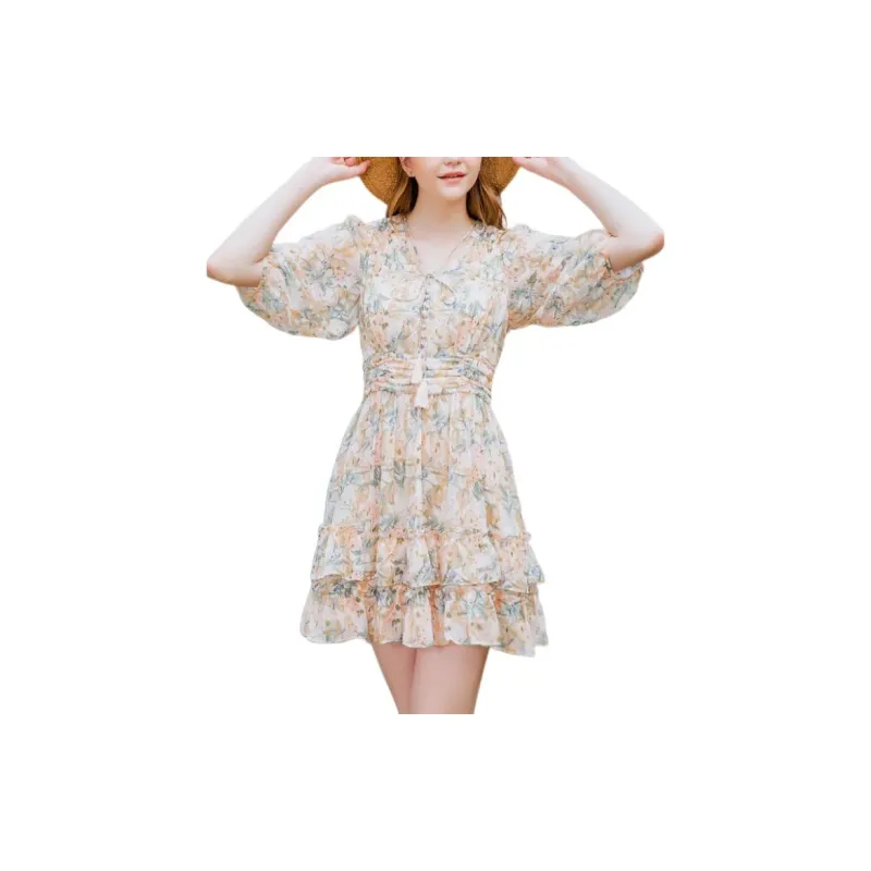 Lagogo Long-Sleeved Dresses Women's Mixed Color-5