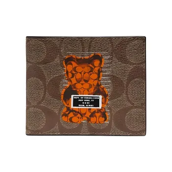 COACH X Vandal Gummy Bear Collaboration Billfold Wallet Canvas With Leather Canvas Bag Wallets Regular Men's Dark Khaki