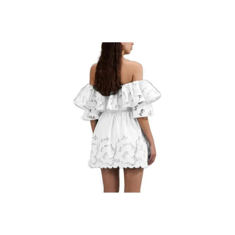 Self portrait Short Sleeved Dresses Women's White-2