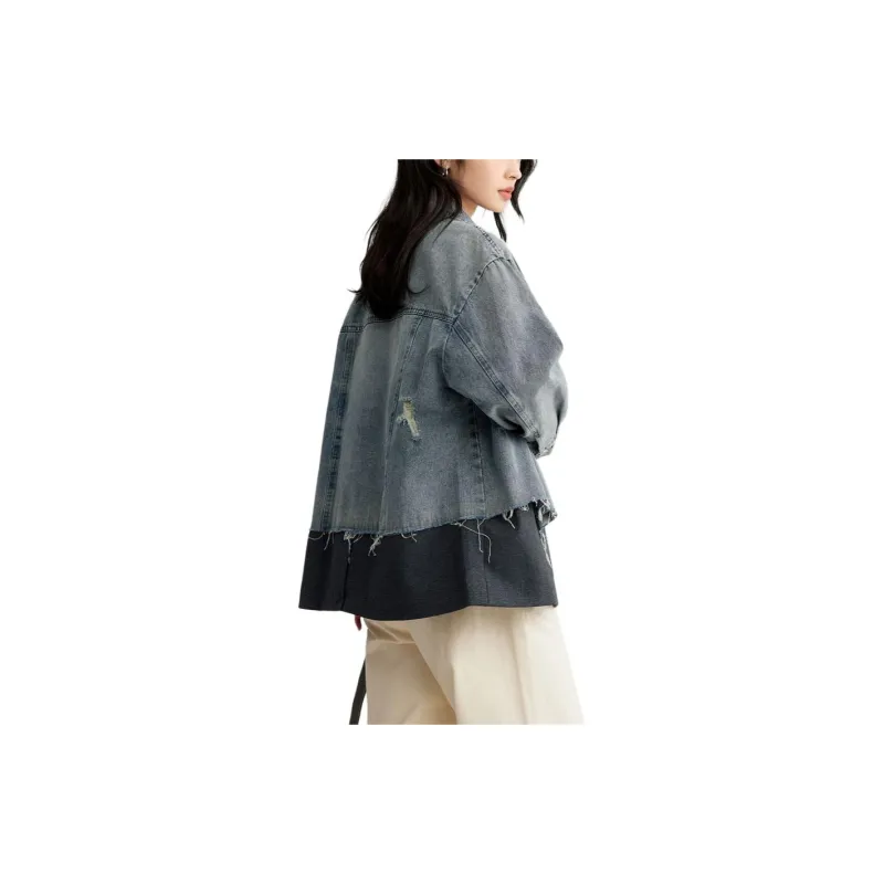 Elva' Island Denim Jacket Women's Gray Blue-2