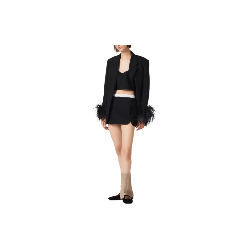 MIU MIU Powder Particle Three Camisole Women's Black-1