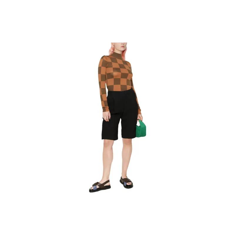 NANUSHKA Checkerboard pattern Knitted Top-1