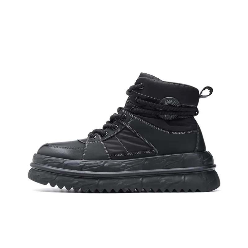 FAIRWHALE High Top Skateboard Shoes Men's Black-0