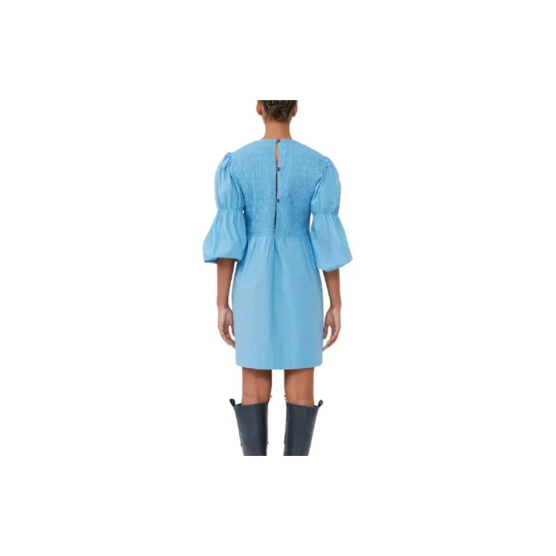 GANNI Smock Puff sleeve Dress-2