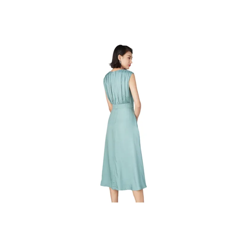 BBLLUUEE Sleeveless Dress Women's Teal Green-2