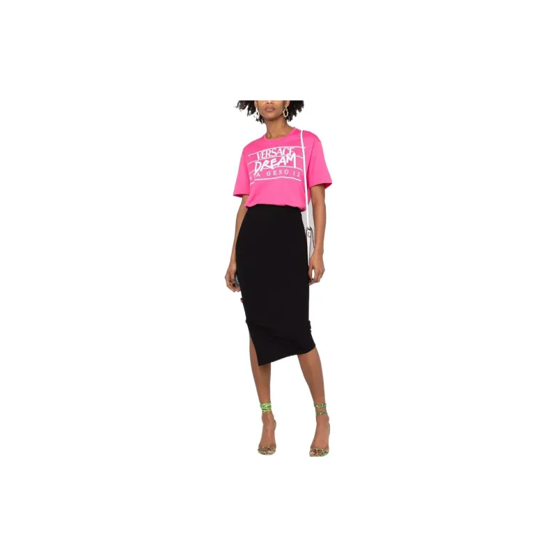 VERSACE SS22 Casual Long Skirt Women's Black-1