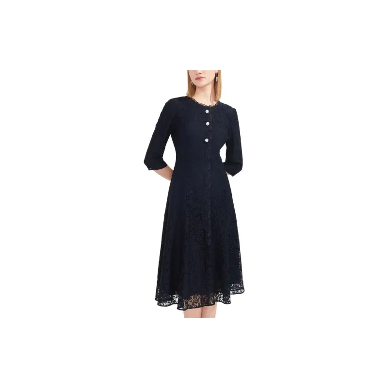 JZ. ANNAKRO Short Sleeved Dresses Women's Dark Blue-3