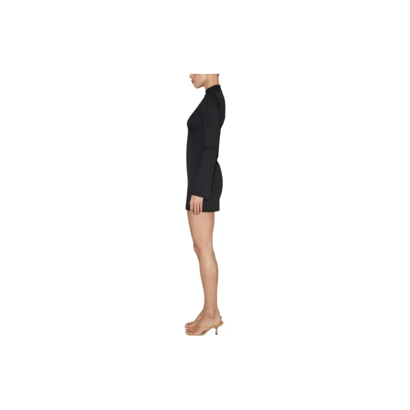 Khy SS24 DROP 007 Poplin Zip Mini Dress Long-Sleeved Dresses Women's Black-4
