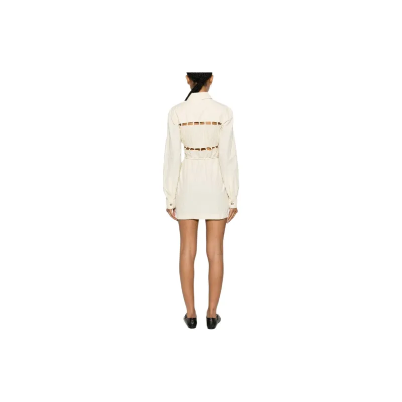NANUSHKA Cut-out Ruched Shirtdress-2