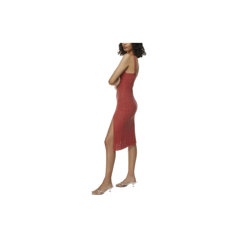 ARITZIA Wilfred Evie Midi Dress Slip Dresses Women's Barberry Red/Fuzhou Flower Red-4