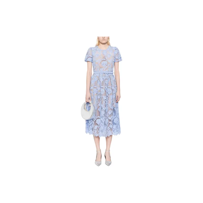 Self-portrait Lily Floral-lace Midi Dress-1