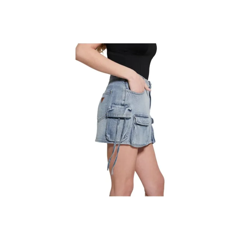 GUESS Denim Short Skirts Women's Blue-3