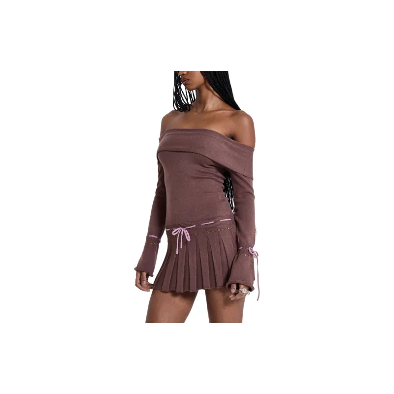 Jaded London Fatale Collection Long-Sleeved Dresses Women's Brown-3