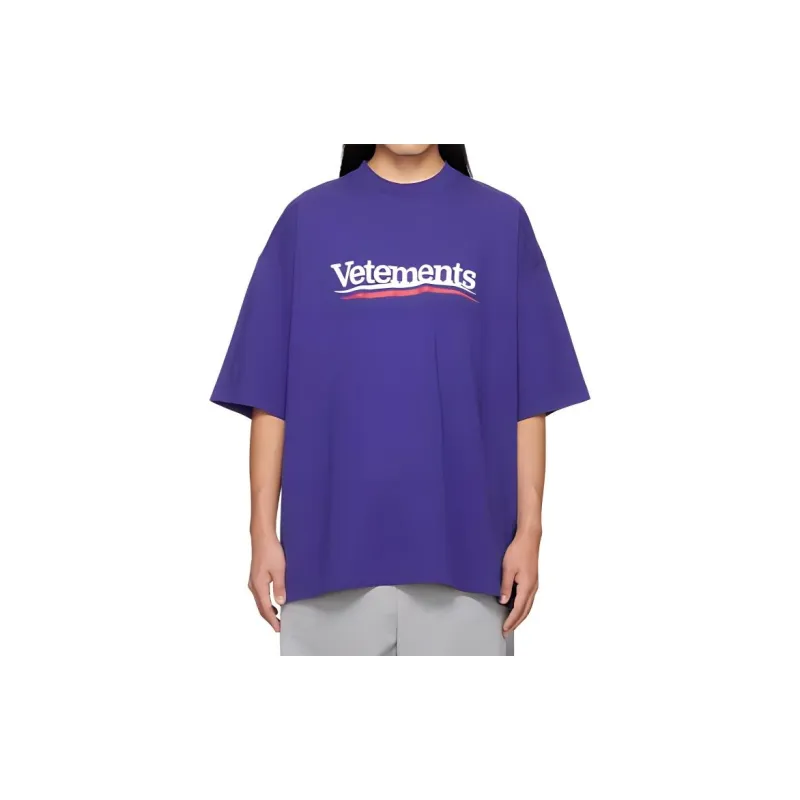 Vetements T-Shirts Women's Blue-2