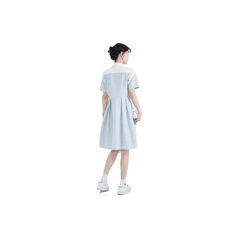 Gui'er Short-Sleeved Dresses Women's Blue-1