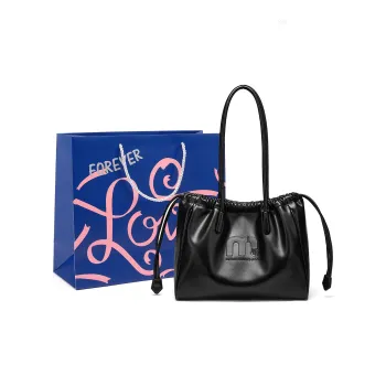 FAIRWHALE PU Soft Bag, Bucket Bag, Handbag, Crossbody Bag, Shoulder Bag Large Size Women's Black