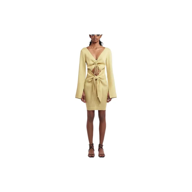 NANUSHKA FW23 GILIA Long Sleeved Dress Women's Oat-1
