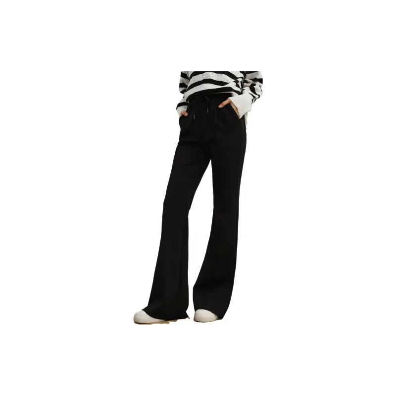 JZ. ANNAKRO Casual Pants Women's Plain Black-1