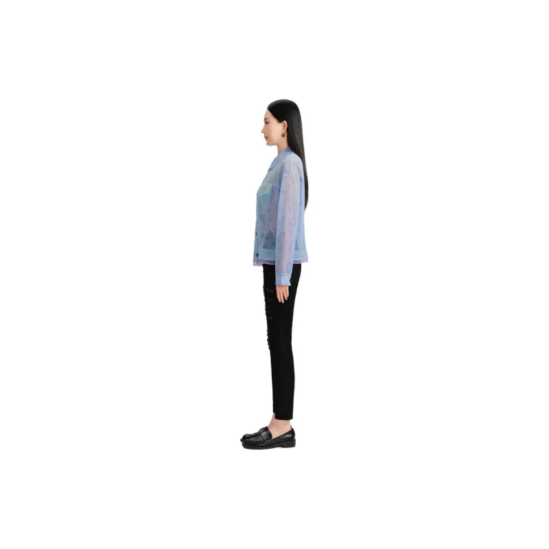 Blood Glitter Jackets Coats Women's Multicolor-2