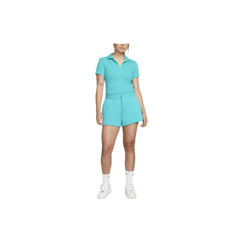 Nike Sportswear Essentials Series Polo Shirt Women's Blue Green-2