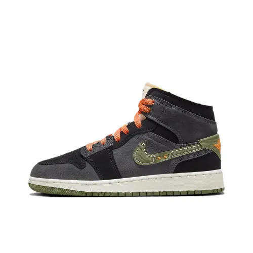 Jordan 1 Mid SE Craft Anthracite Light Olive GS